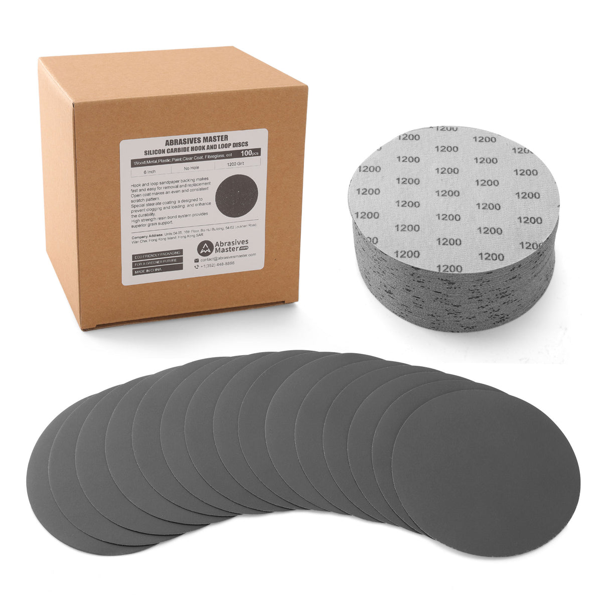 6" (150mm) Silicon Carbide Hook & Loop Sanding Discs - 100Pcs/Box