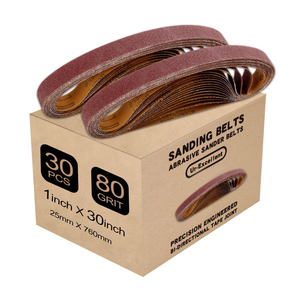 1" x 30" (25x760mm) Aluminum Oxide A/O Sanding Belt - 30Pcs/Box