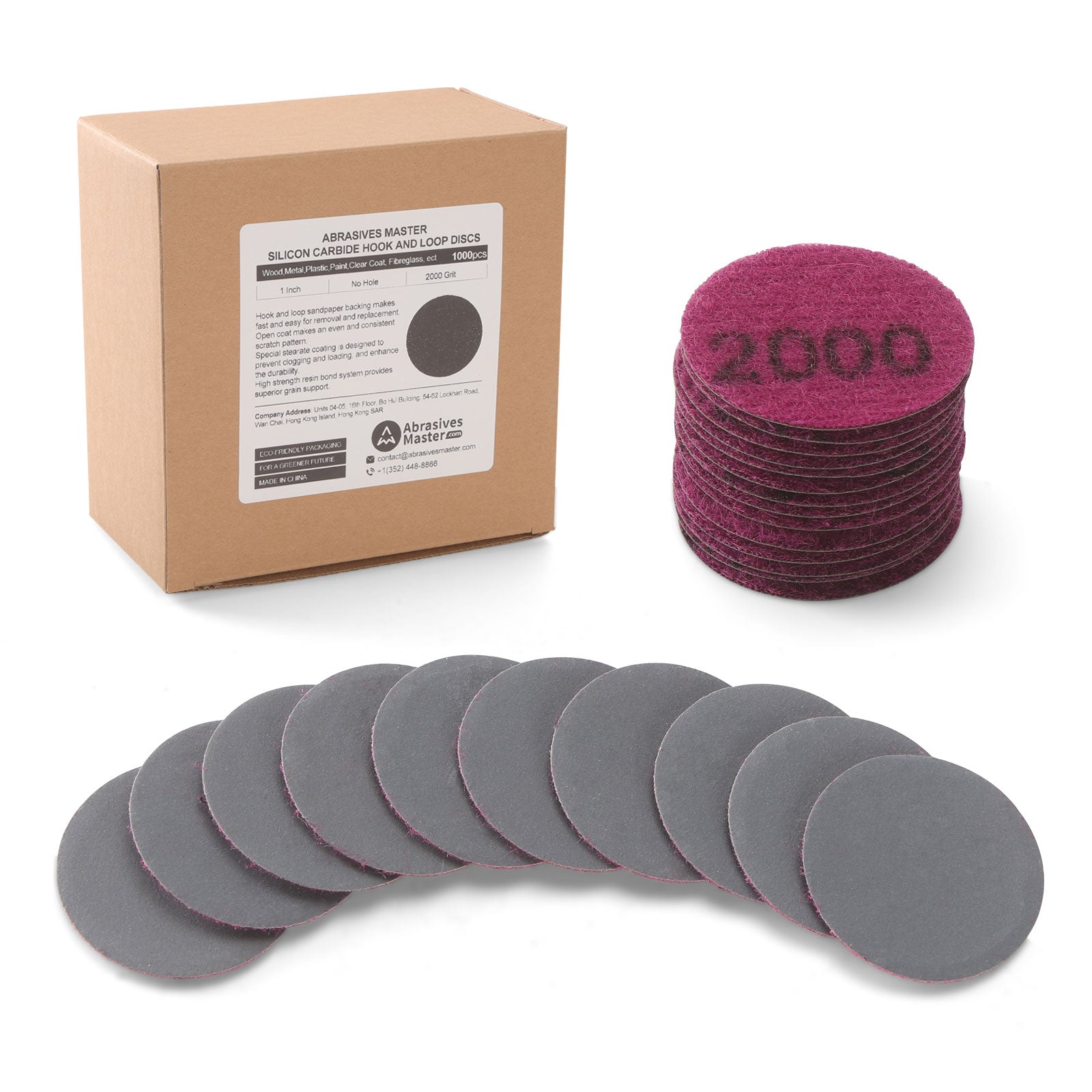 500pcs 1" (25mm) Silicon Carbide Wet/Dry Hook & Loop Sanding Discs (60-10000 Grit)