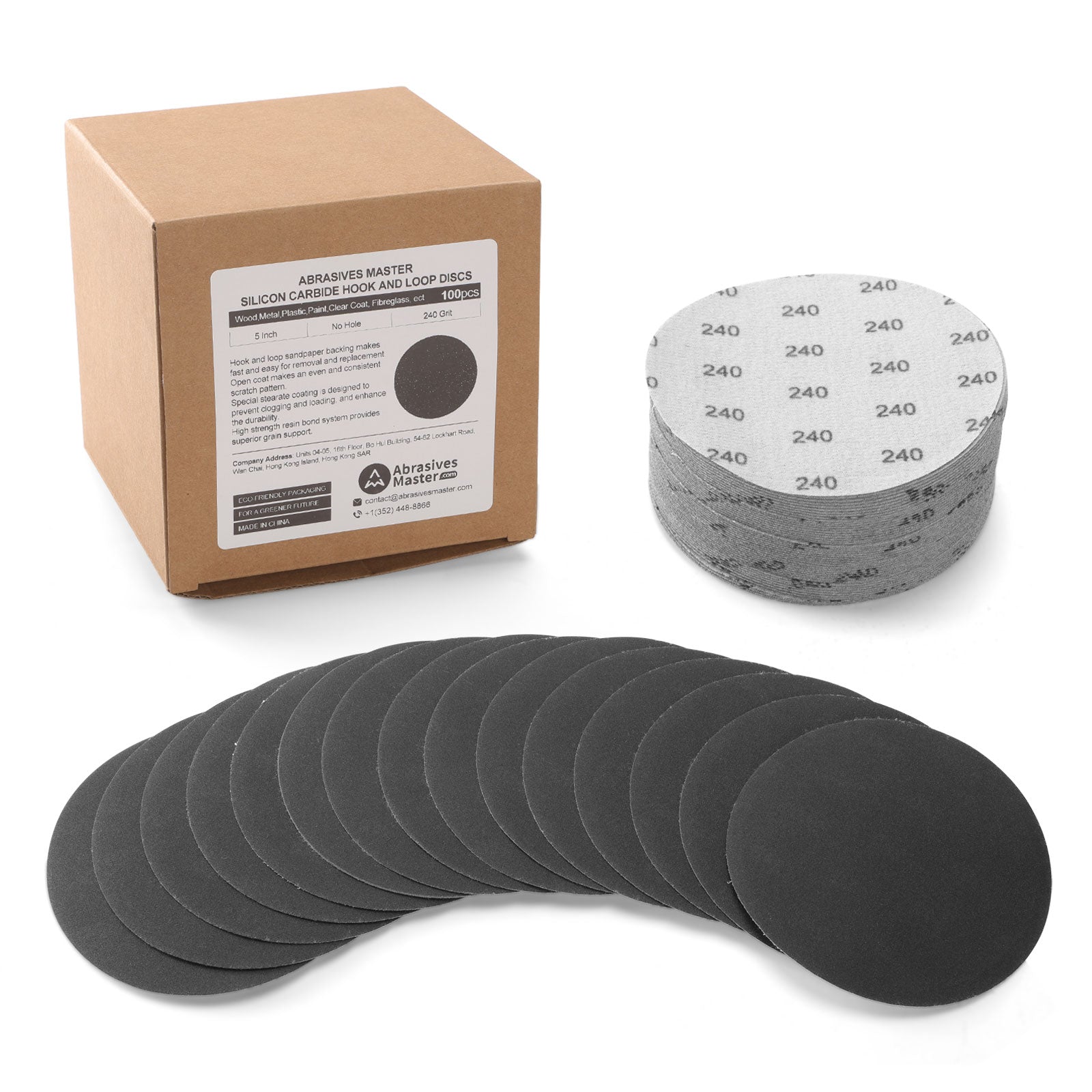 100pcs 5" (125mm) Silicon Carbide Wet/Dry Hook & Loop Sanding Discs (60-10000 Grit)