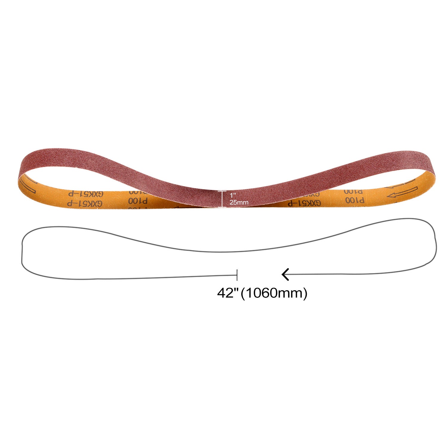 1" x 42" (25x1060mm) Aluminum Oxide A/O Sanding Belt, 1 PC