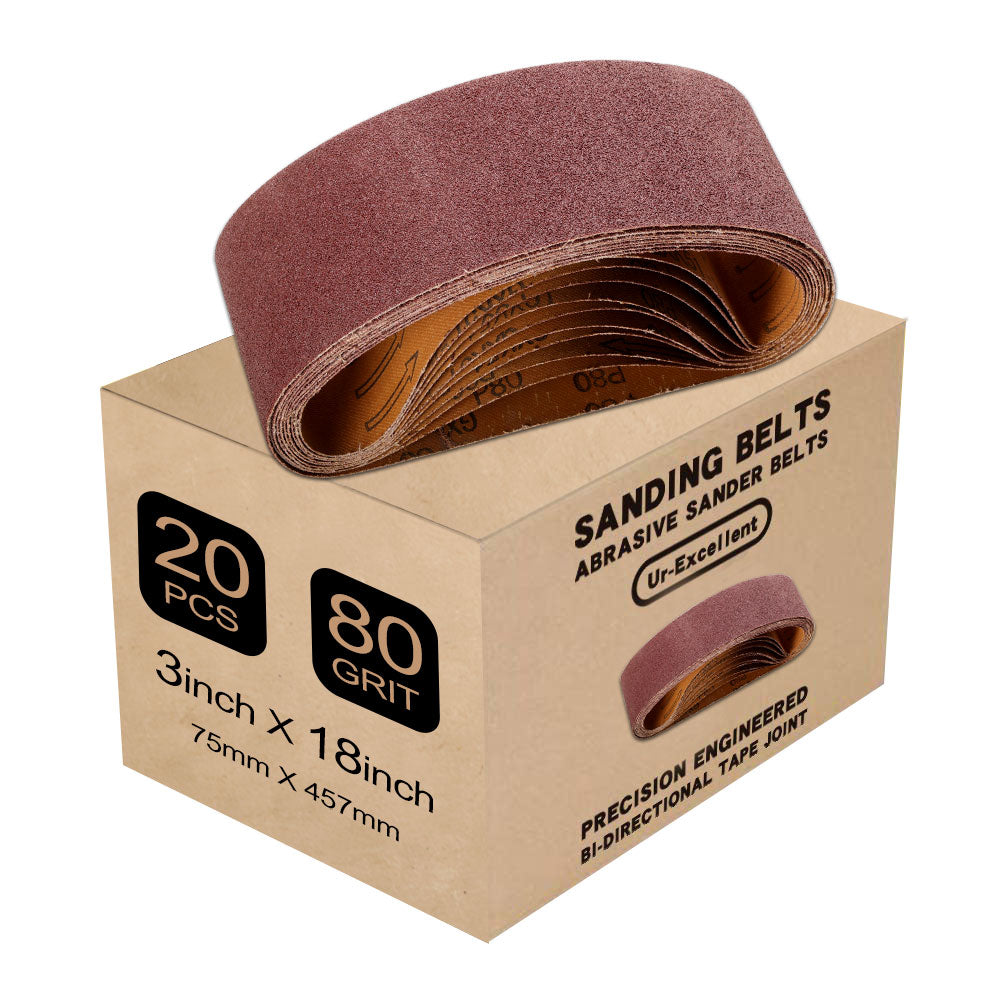 3" x 18" (75x457mm) Aluminum Oxide A/O Sanding Belt - 20Pcs/Box