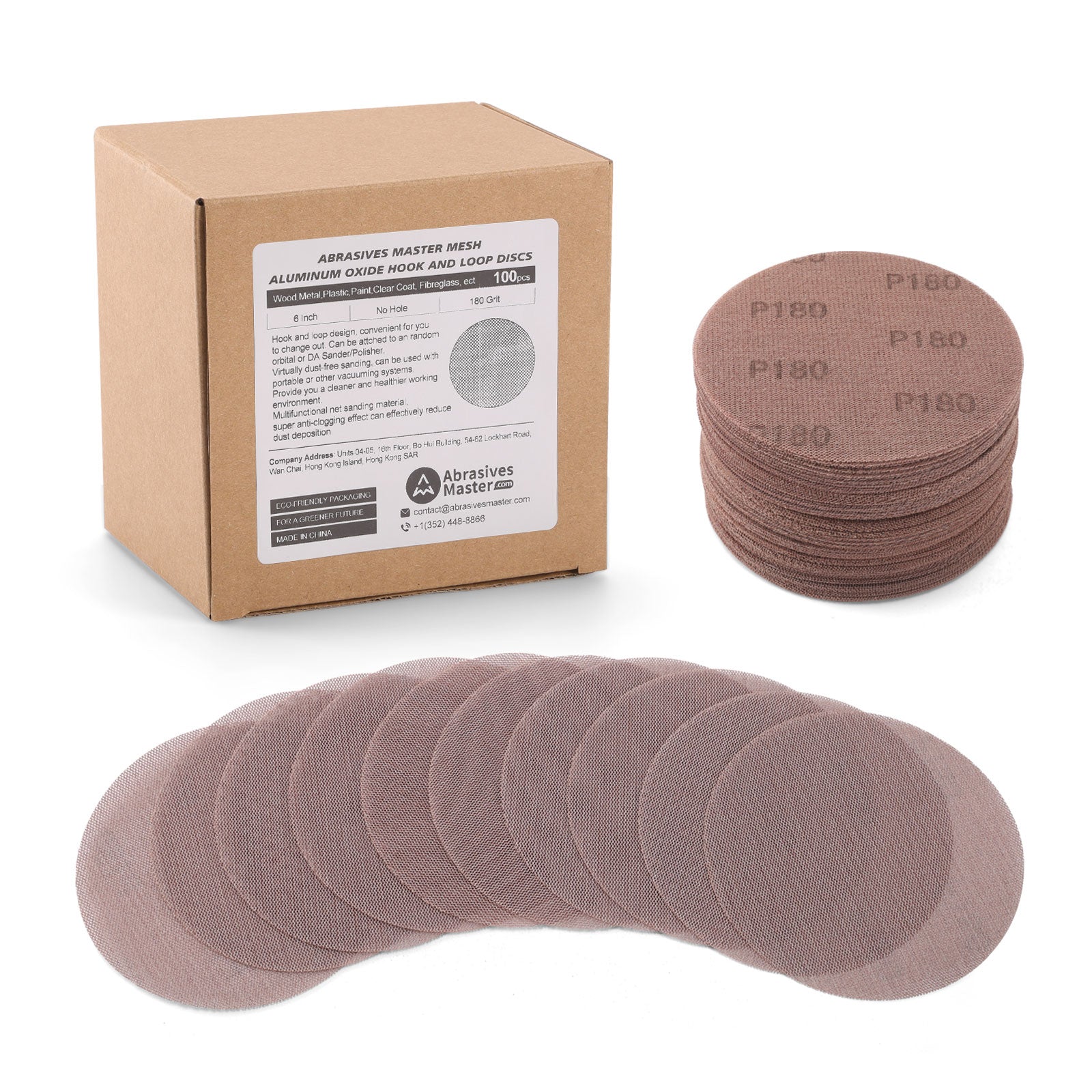 6" (150mm) Hook & Loop Mesh Sanding Discs - 100Pcs/Box