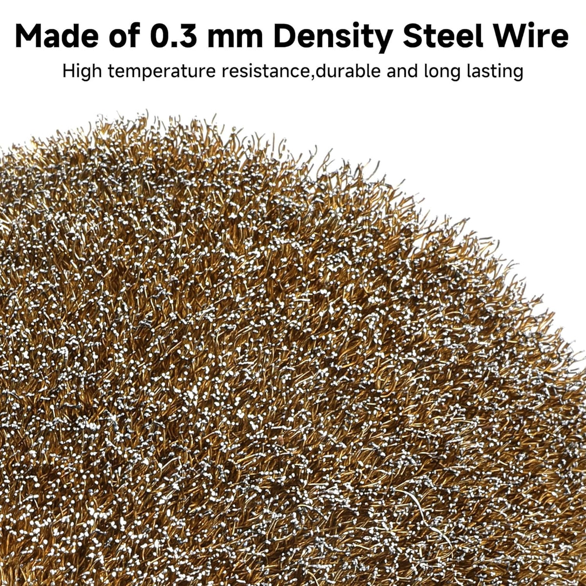 4.7" x 4" with 3/4" Quad Keyway Copper-Coated Polishing Wire Drum Heavy Rust Remover, 0.3mm Steel Wire
