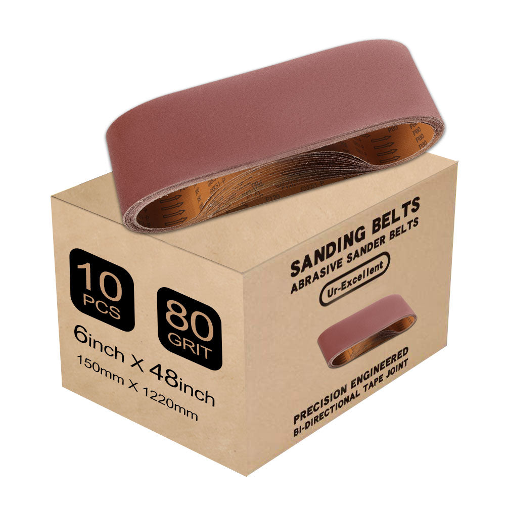 6" x 48" (150x1220mm) Aluminum Oxide A/O Sanding Belt - 10Pcs/Box