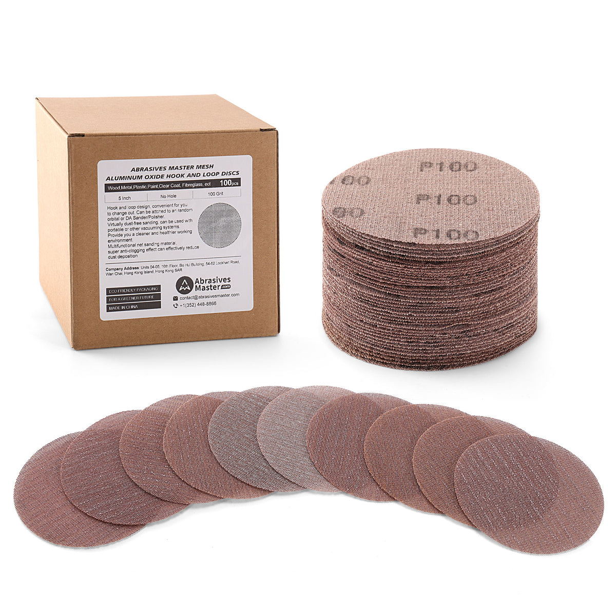 5" (125mm) Dust-free Hook & Loop Mesh Sanding Discs -100Pcs/Box